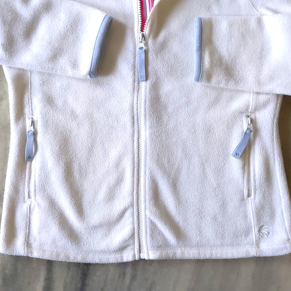 Old Navy Woman's High neck fleece jacket with front zip pockets & color trim. - Picture 4 of 4